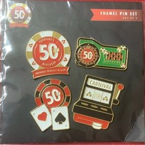 Carnival Cruise Casino Magnetic 50th Bday Pin Set-VERY RARE
